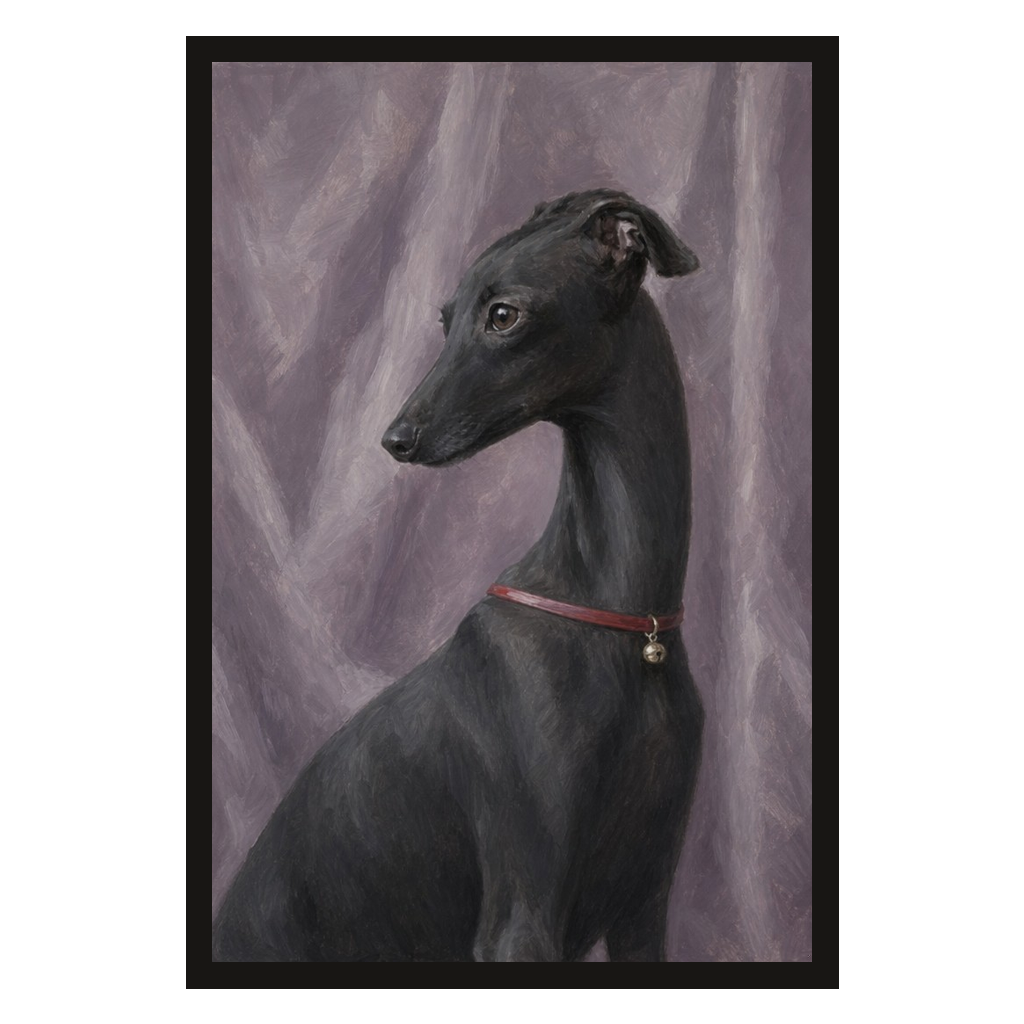 Black Greyhound, Red Collar, product preview card.