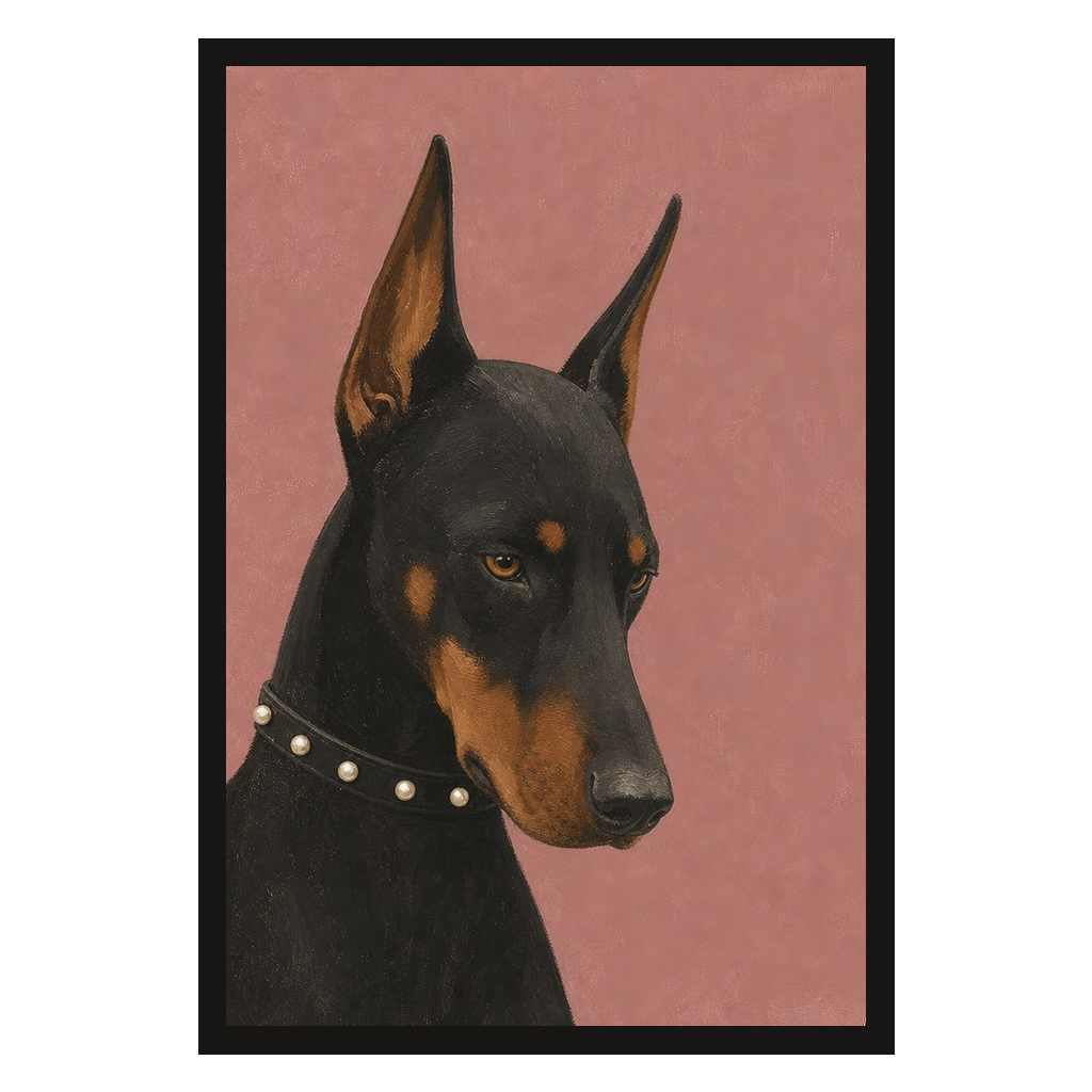 Doberman, Pearls, product preview card.