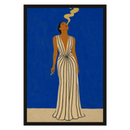 Striped Gown, Cobalt, product preview card.
