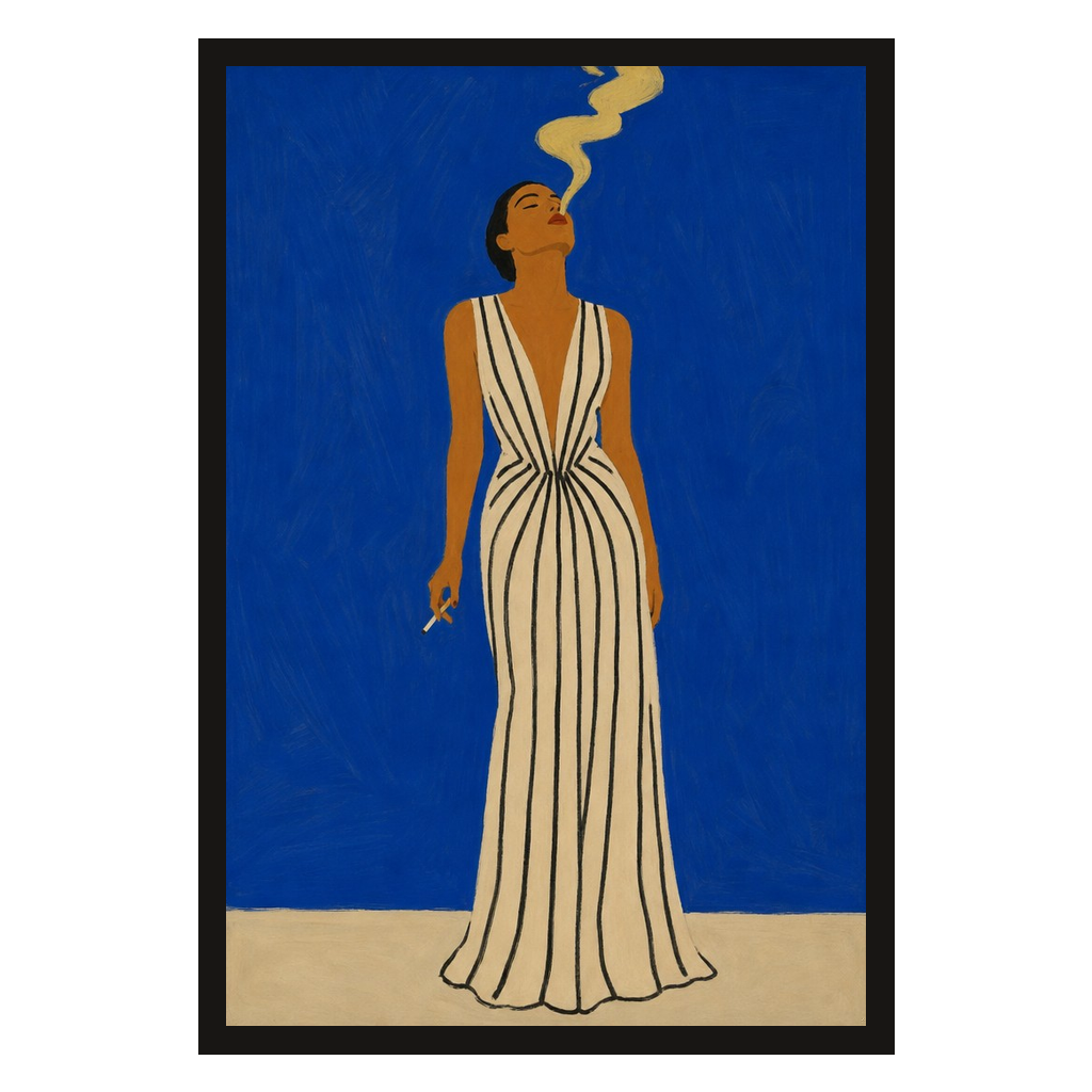 Striped Gown, Cobalt, product preview card.