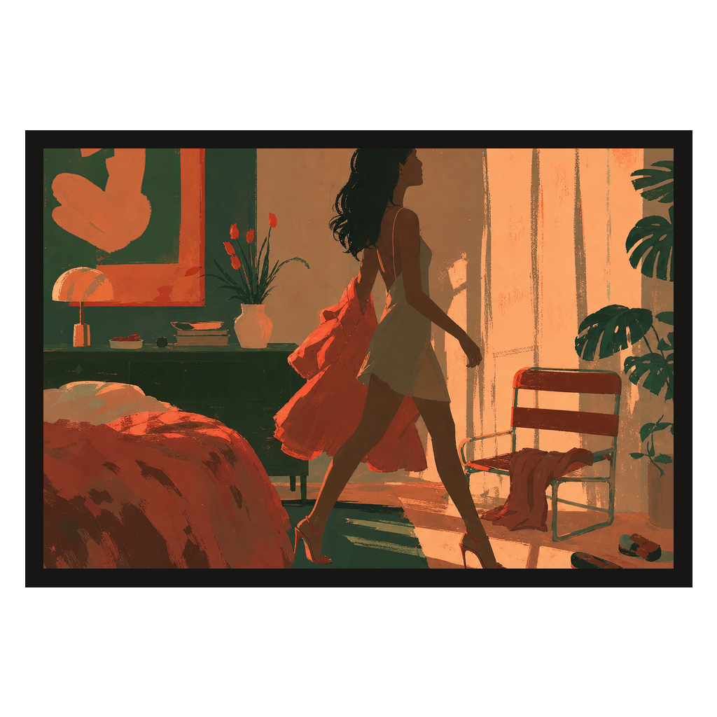 Out the Door in Coral, product preview card.