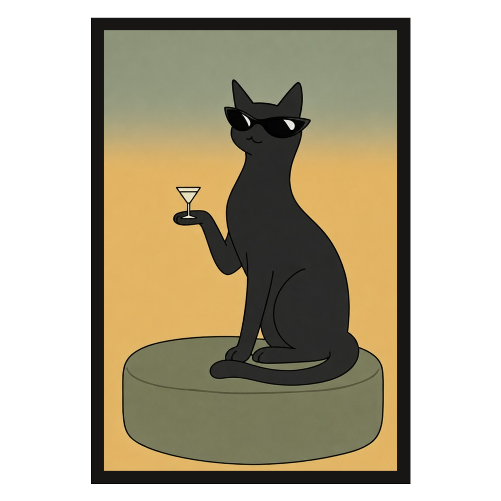 Cat, Martini, Sunglasses, product preview card.