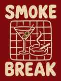 SMOKE BREAK in cream type on deep oxblood. Femme art print by Drunk Dame.