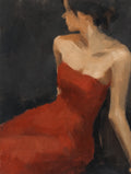 Red Dress, Charcoal, solo