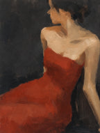 Red Dress, Charcoal, solo