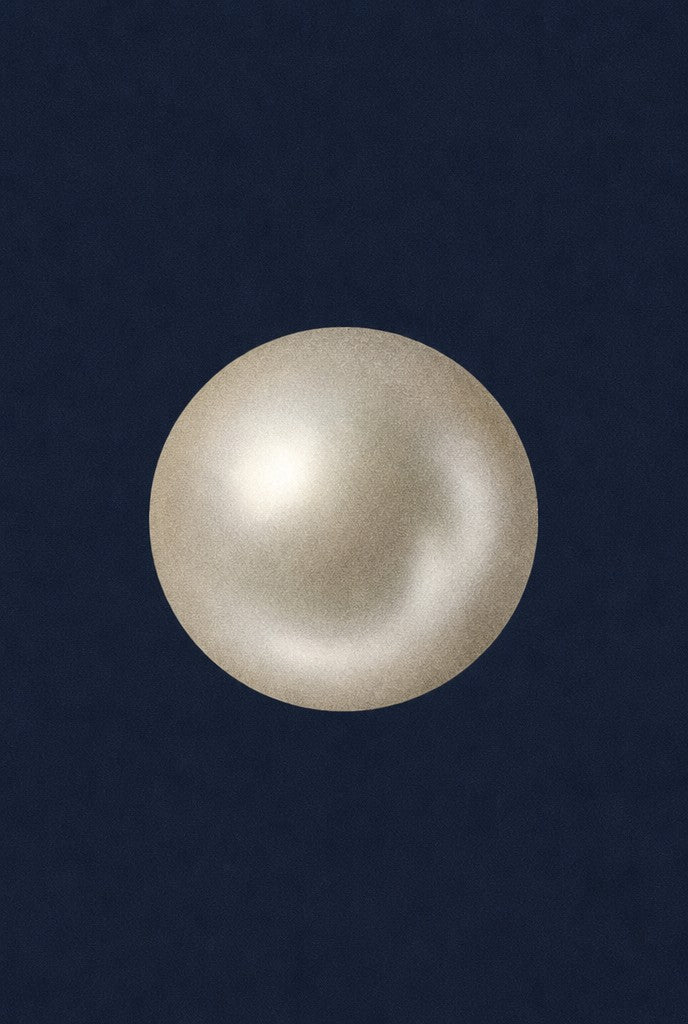 Single pearl on midnight navy. Femme art print by Drunk Dame.