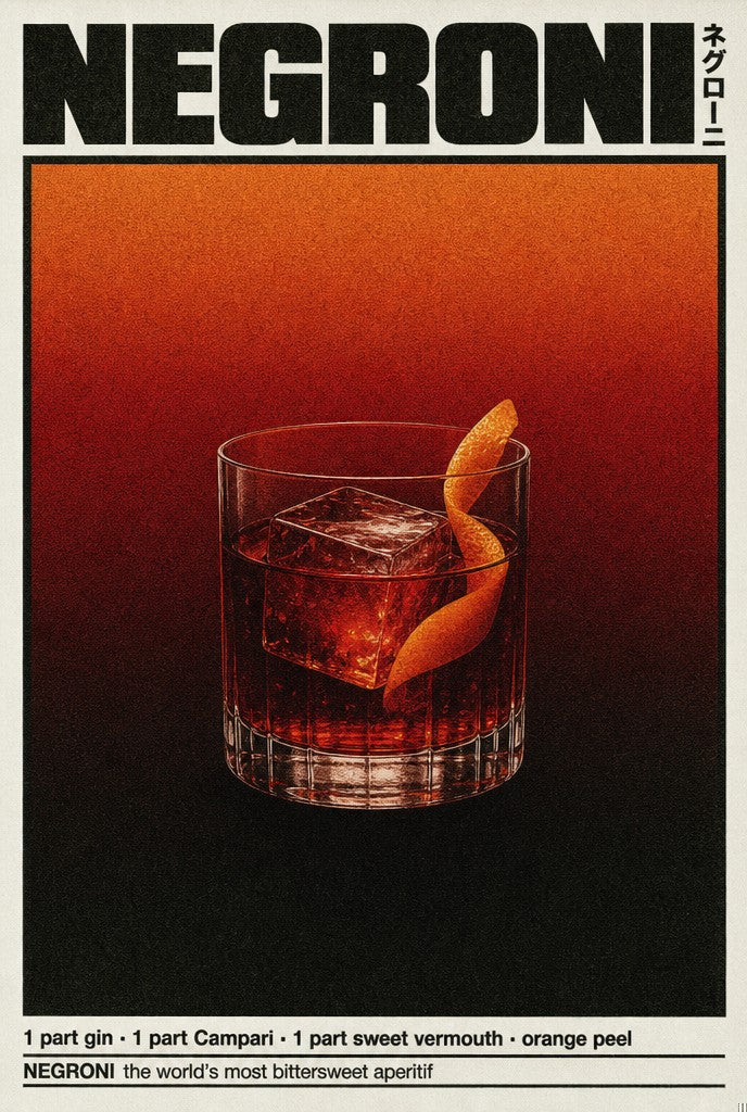 NEGRONI. Femme art print by Drunk Dame.