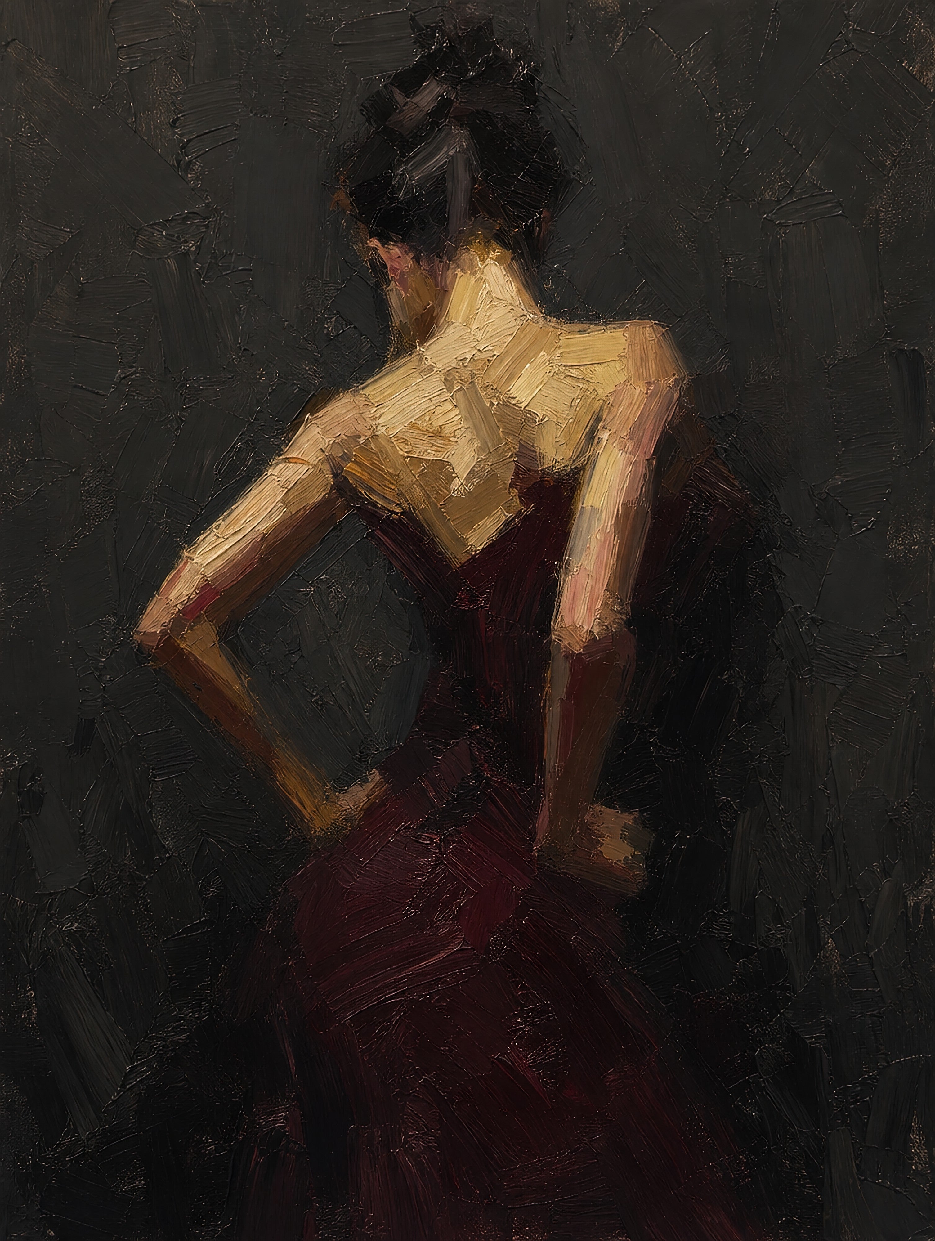 Oxblood Dress, Charcoal, solo