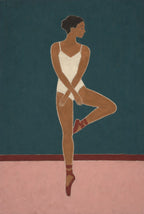 Folk-art boxer, sketched loose, painted in three colors. Folk art figure print by Drunk Dame.