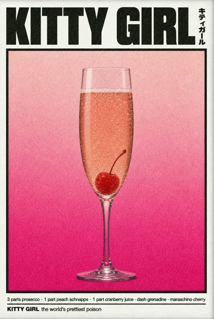 KITTY GIRL. Femme art print by Drunk Dame.