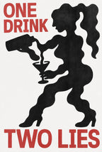 ONE DRINK on top. Femme art print by Drunk Dame.