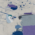 Hand-painted abstraction in cooler blues, teals, violets, slate. Femme art print by Drunk Dame.