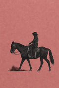 Walking horse silhouette on dusty pink. Femme art print by Drunk Dame.