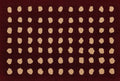 Cream organic dots scattered across deep oxblood, heavy cinematic grain. Femme art print by Drunk Dame.
