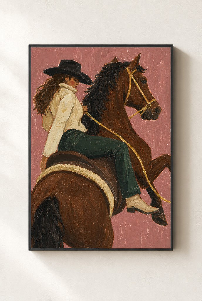 Rode In Late, framed close-up, black