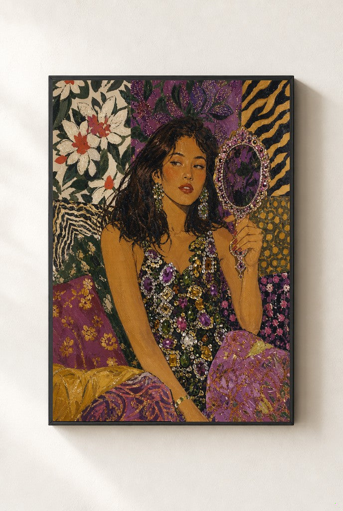 Still Gorgeous, Obviously, framed close-up, black