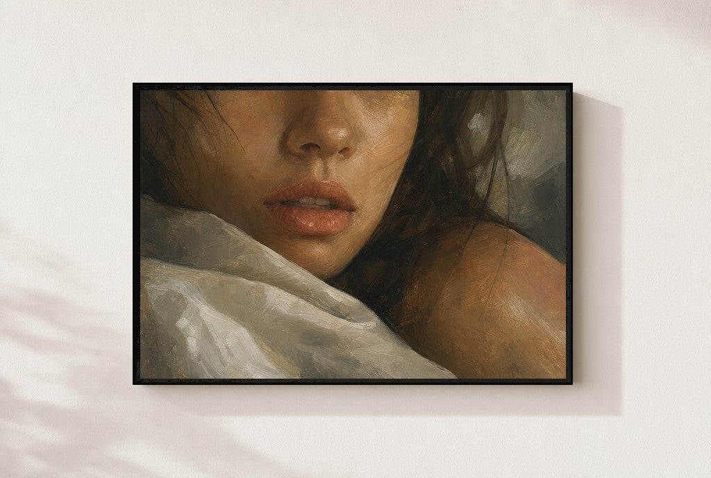 Slept In, framed close-up, black