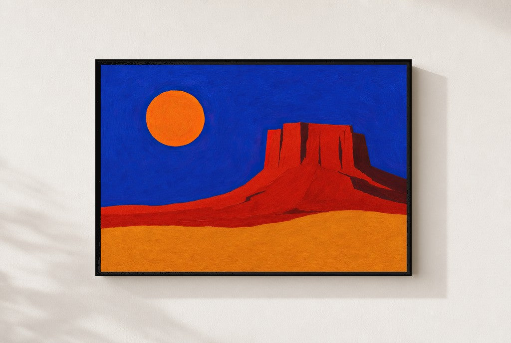 Red Mesa, Low Sun, framed close-up, black