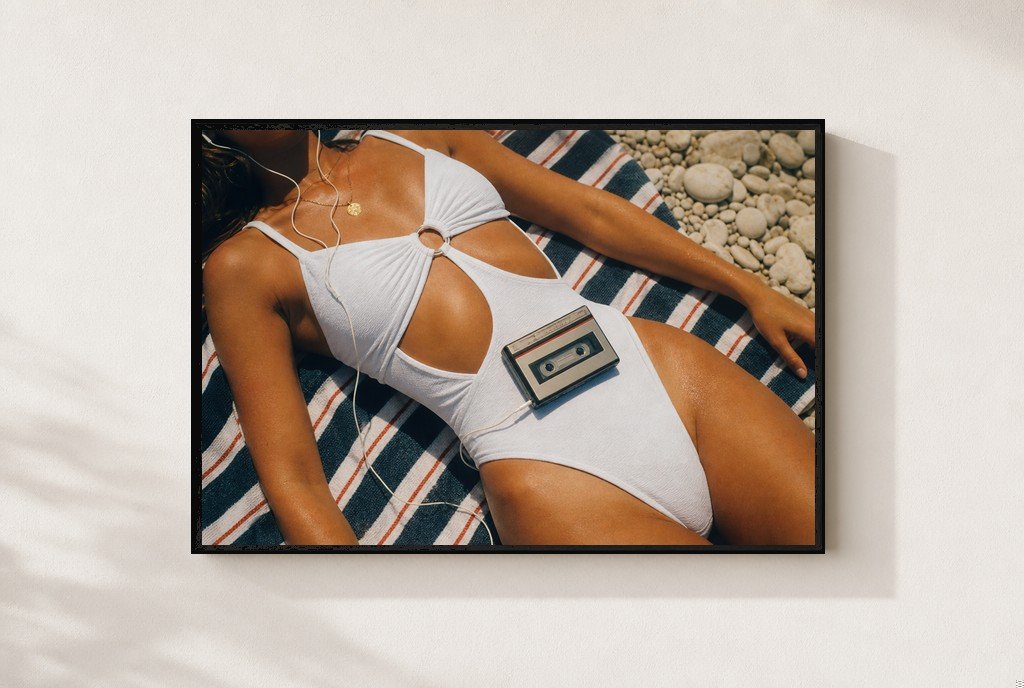 Tape Deck Tan Lines, framed
