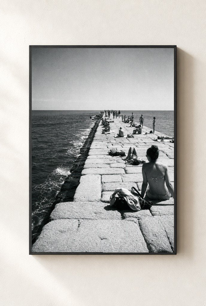 Pier in the Sun, framed