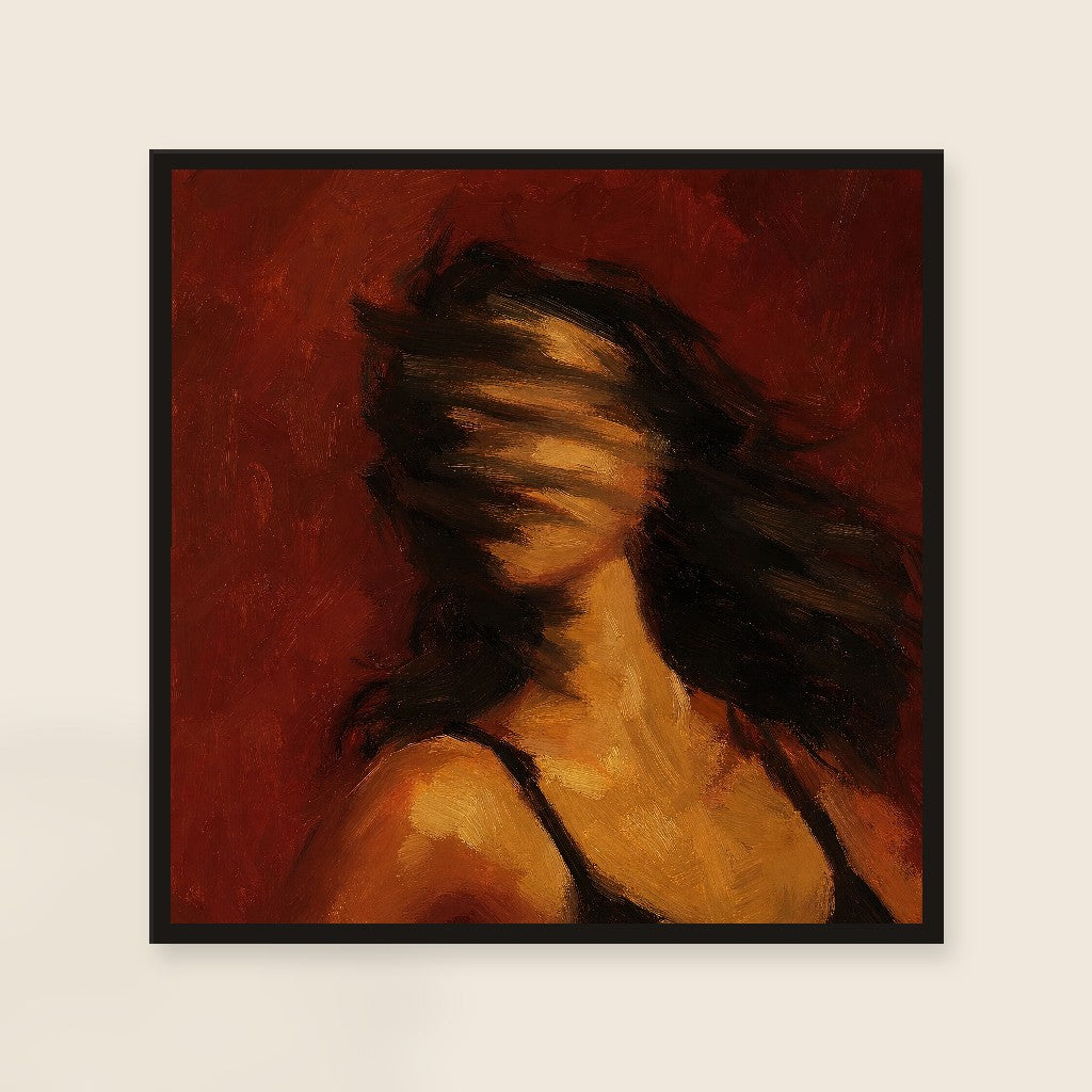 Hair Whip, Oxblood Wash, framed close-up, black
