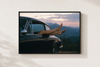 Legs Out, Top Down, framed
