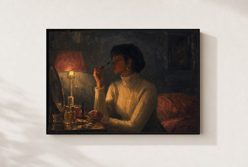 By Lamplight, framed close-up, black