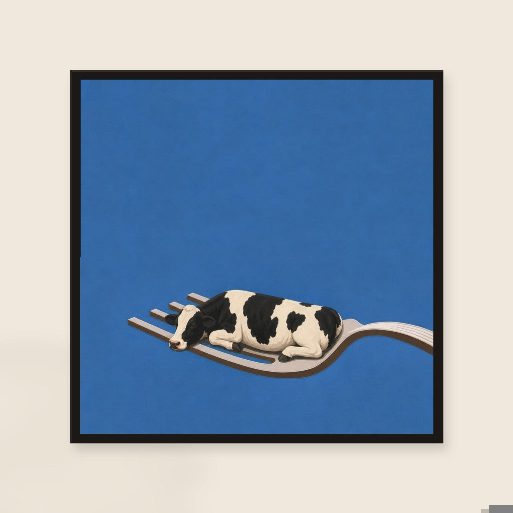 House Special print, mounted in a black wood frame on a cream wall.