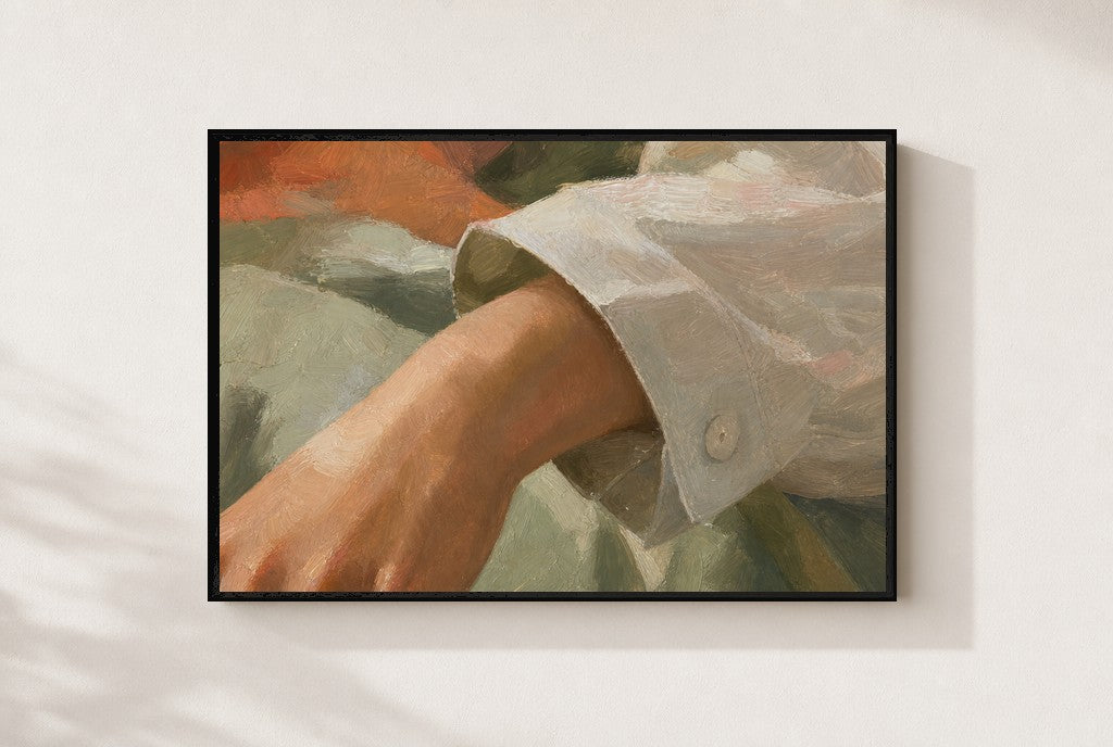 His Shirt, Probably, framed close-up, black