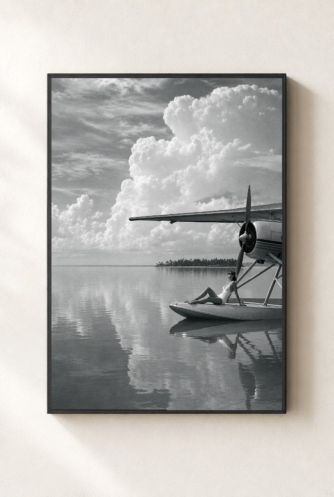 Wing and Water, framed