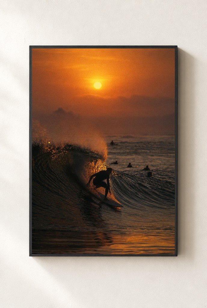 Drop at Sundown, framed