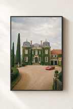 Red Car, Stone Chateau, framed