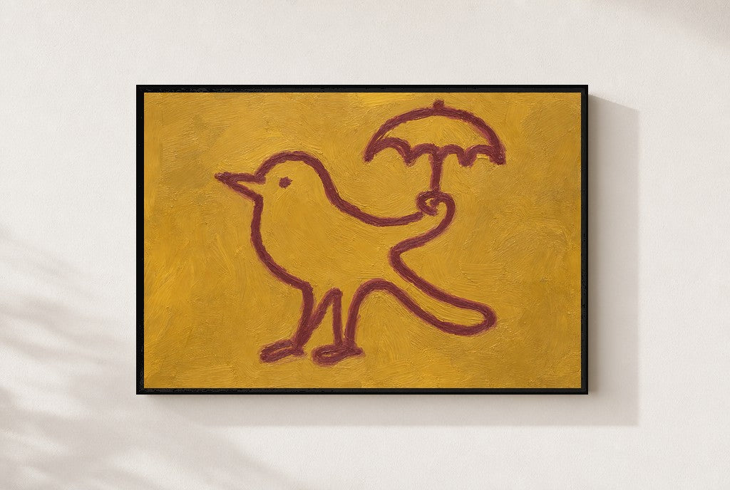 Line Bird, Umbrella, framed close-up, black