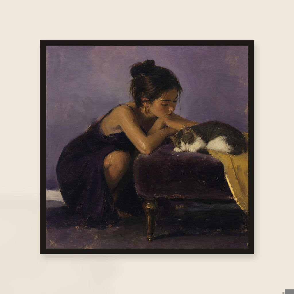 Don't Wake the Cat, framed close-up, black