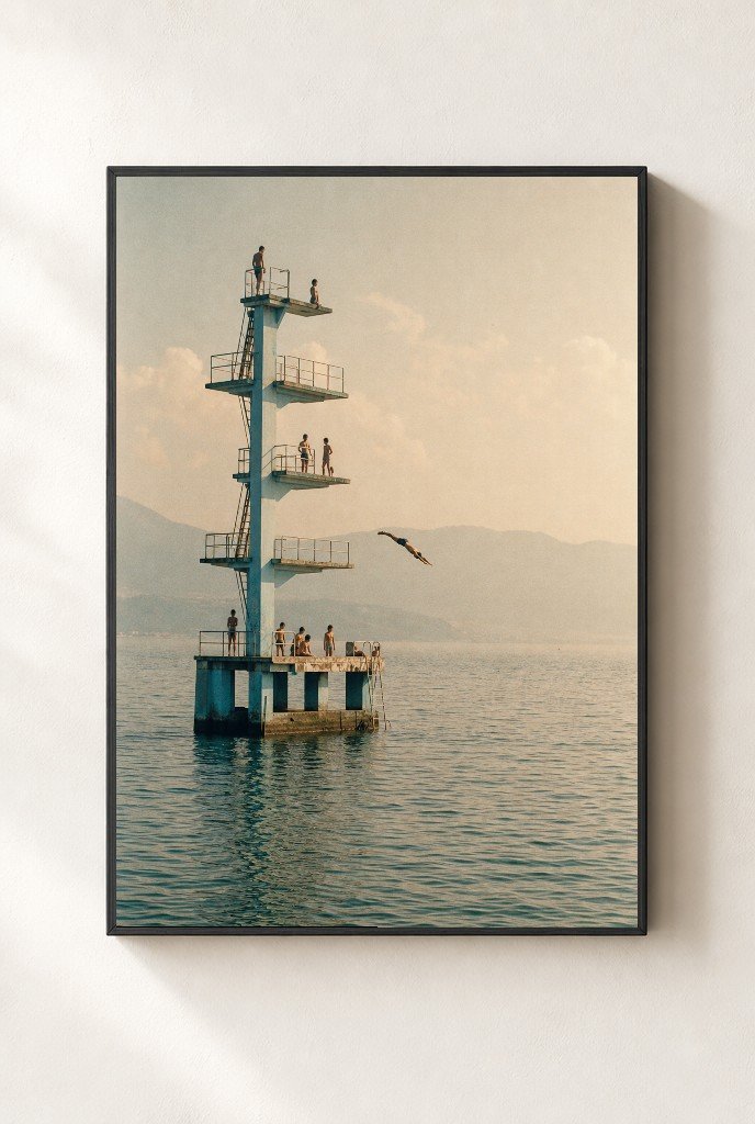 High Dive Diplomacy, framed