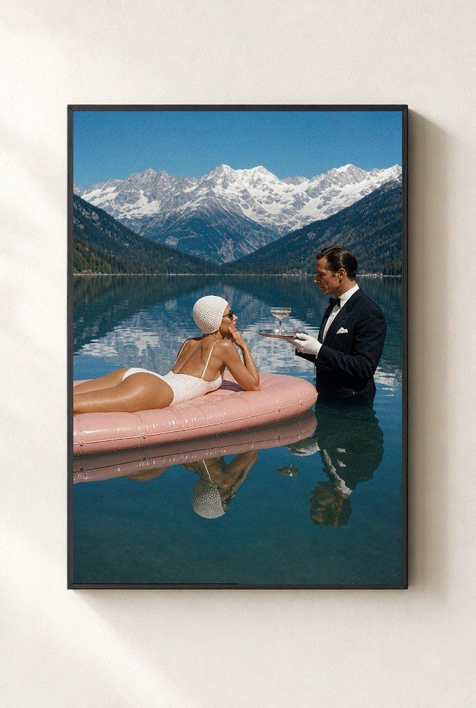 Champagne on the Lake, framed