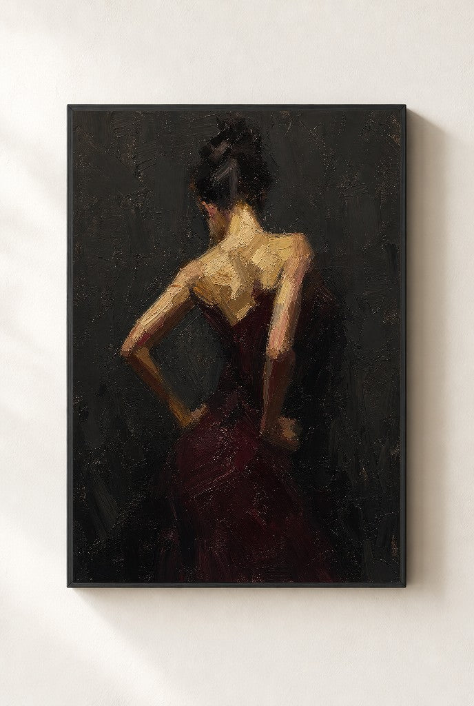 Oxblood Dress, Charcoal, framed close-up, black