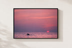 Swim at Sundown, framed