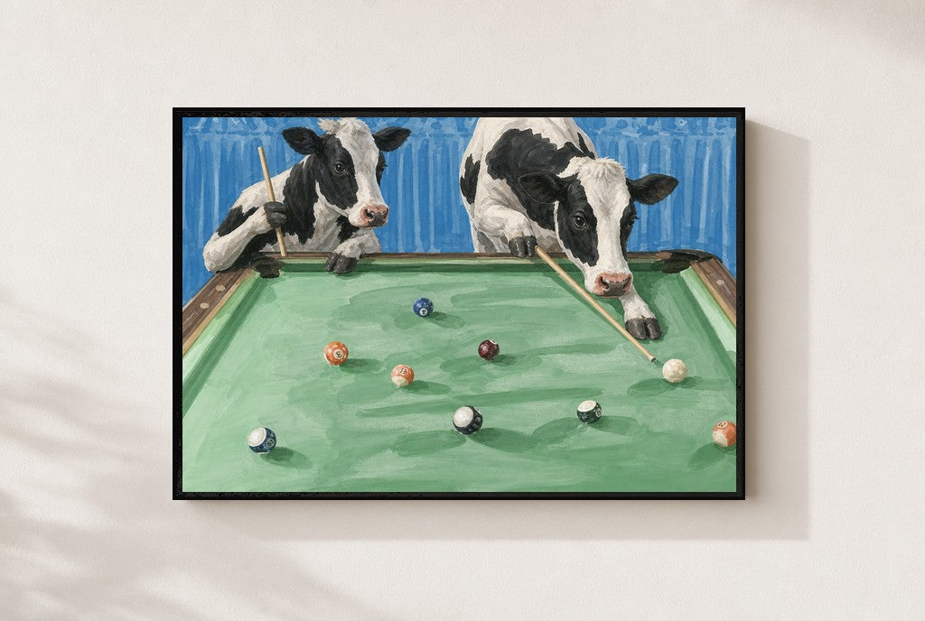 Bar League print, mounted in a black wood frame on a cream wall.