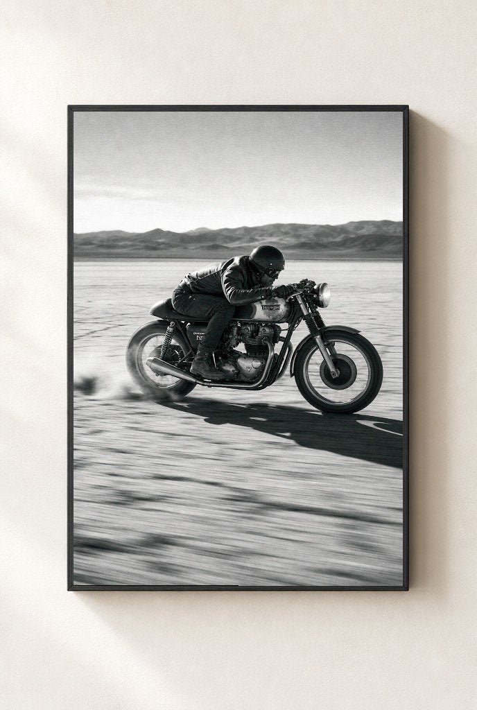 Salt Flat Sprint, framed