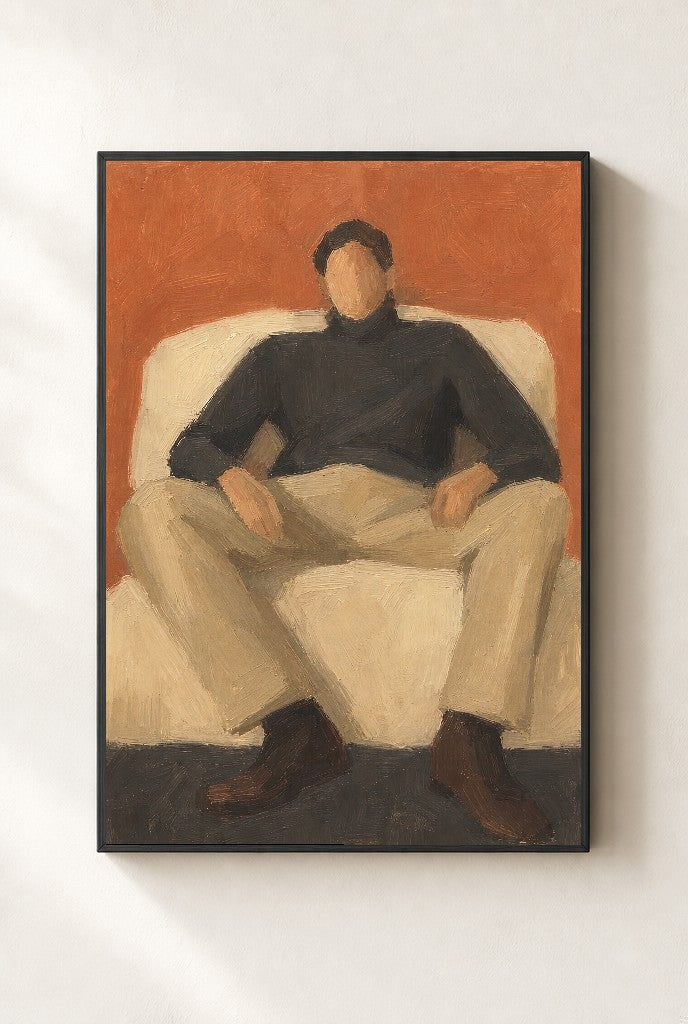 Charcoal & Terracotta, framed close-up, black