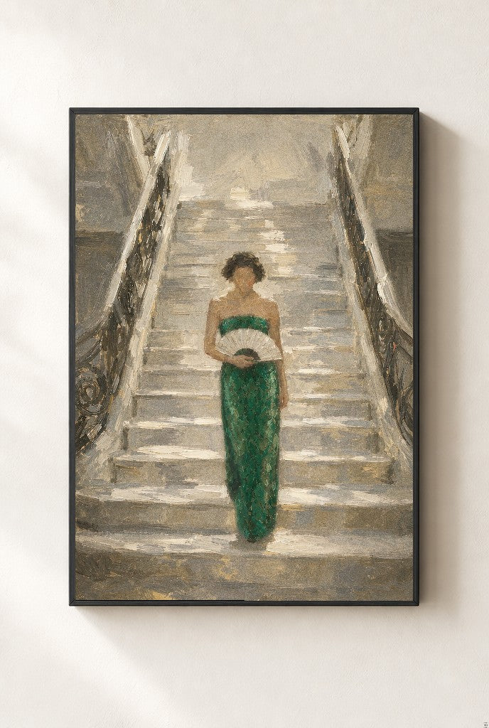 Python and the Staircase, framed close-up, black