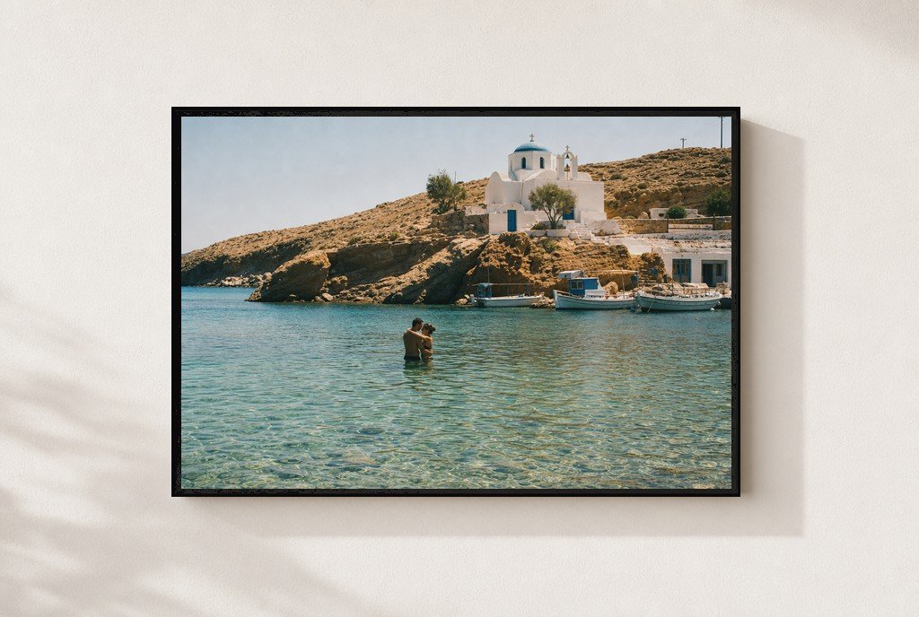Aegean Whitewash, framed