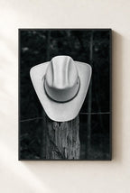 Hat on a Fencepost, framed