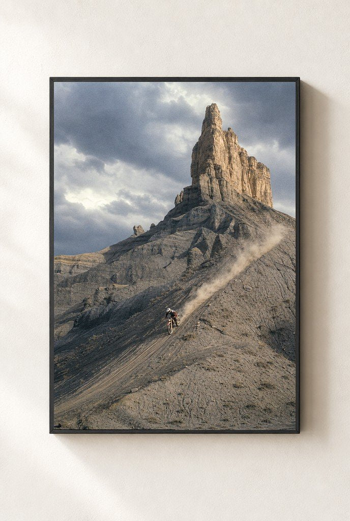 Down the Spire, framed