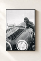 Snow Behind the Wheel, framed