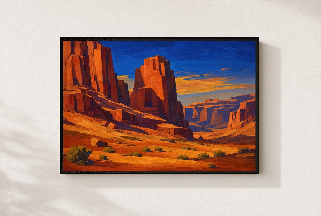 Canyon, Last Light, framed close-up, black