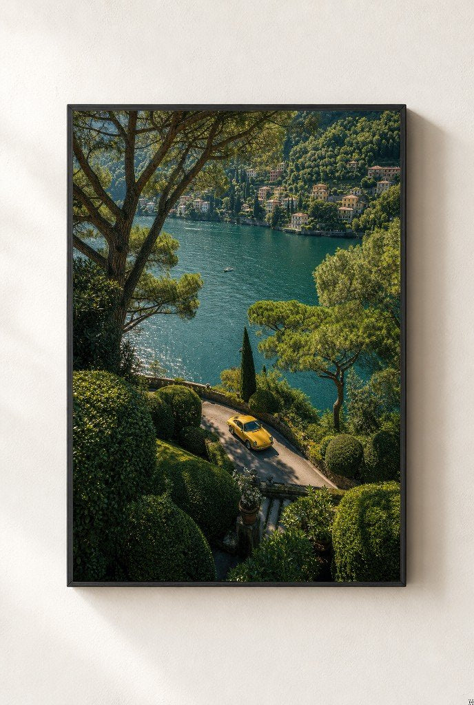 Yellow on the Bend, framed