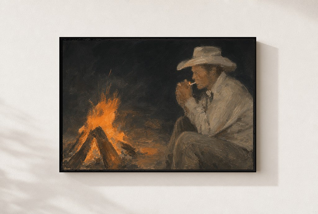 Light from the Fire, framed close-up, black