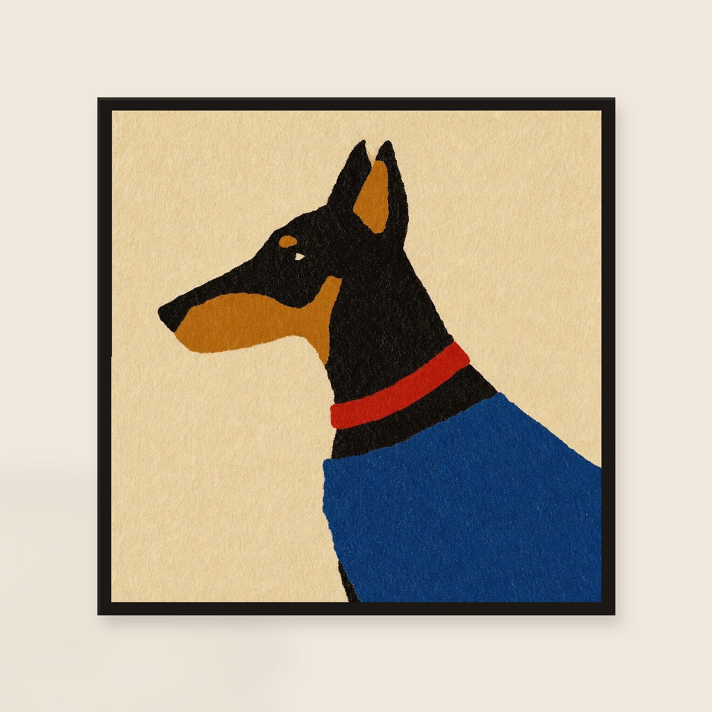 House Dog, Oxblood, framed close-up, black